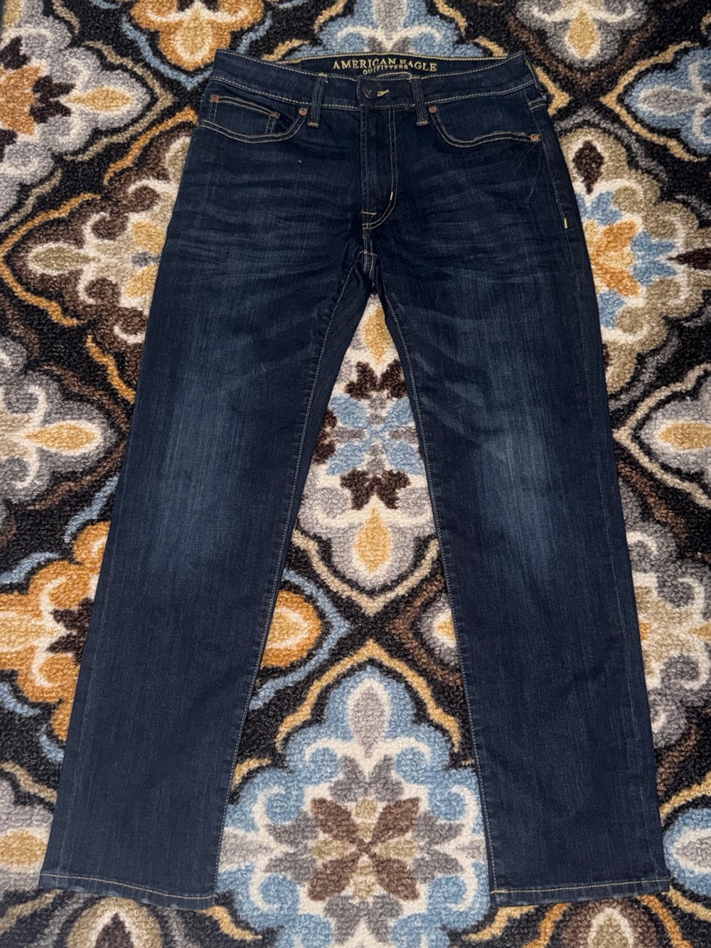 American Eagle Outfitters Men’s Dark Indigo Slim Straight Jeans